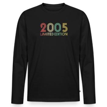16th Birthday 2005 Gift Limited Edition - Men's Premium Organic Long Sleeve Shirt - black - Front - Nico (187cm)