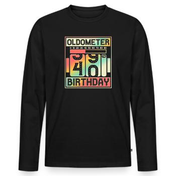 40th Birthday Gift 1981 40 Years - Men's Premium Organic Long Sleeve Shirt - black - Front - Nico (187cm)