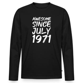 50. Geburtstag Geschenk Juli 1971 50 Jahre - Männer Premium Bio Langarmshirt - Schwarz - Vorne - Nico (187cm)