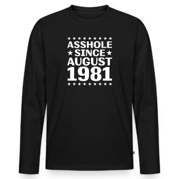 40e anniversaire cadeau août 1981 40 ans - T-shirt manches longues Premium bio Homme - noir - Devant - Nico (187cm)