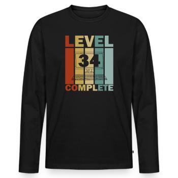 34th Birthday Gift Gamer 1987 - Men's Premium Organic Long Sleeve Shirt - black - Front - Nico (187cm)