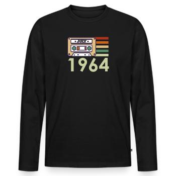 57e anniversaire cadeau juillet 1964 - T-shirt manches longues Premium bio Homme - noir - Devant - Nico (187cm)