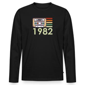 39e anniversaire cadeau juillet 1982 - T-shirt manches longues Premium bio Homme - noir - Devant - Nico (187cm)