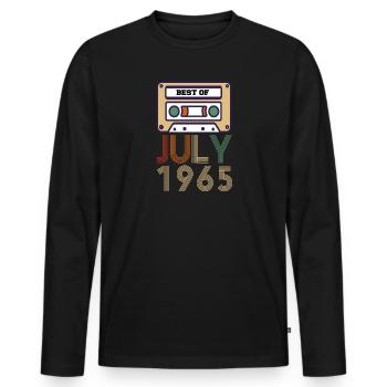56e anniversaire cadeau juillet 1965 - T-shirt manches longues Premium bio Homme - noir - Devant - Nico (187cm)
