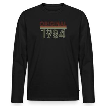 37e anniversaire cadeau 1984 - T-shirt manches longues Premium bio Homme - noir - Devant - Nico (187cm)