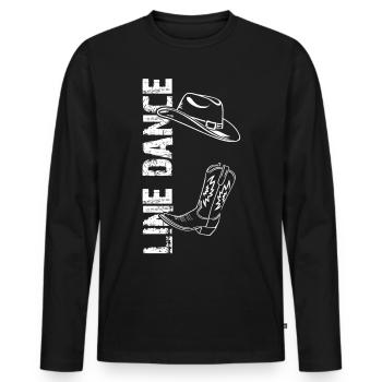 Line Dance Design for Dancers and Dance Group - Men's Premium Organic Long Sleeve Shirt - black - Front - Nico (187cm)