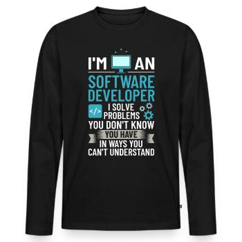 Software Development Software Developer Developer - Men's Premium Organic Long Sleeve Shirt - black - Front - Nico (187cm)