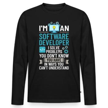 Software Development Software Developer Developer - Men's Premium Organic Long Sleeve Shirt - black - Front - Nico (187cm)