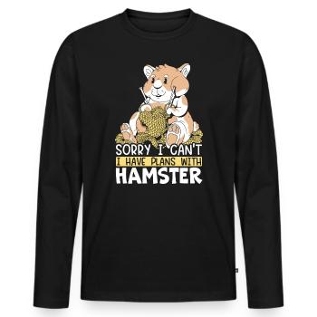 Hamster Lover Hamster Owner Rodent Pet Hammy - Men's Premium Organic Long Sleeve Shirt - black - Front - Nico (187cm)