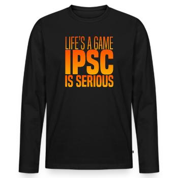 IPSC ist ernst - Männer Premium Bio Langarmshirt - Schwarz - Vorne - Nico (187cm)