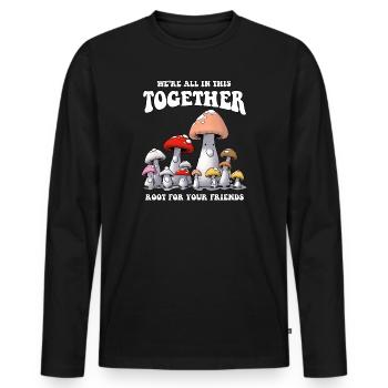 Trendige Funky Hippie Wurzel für Ihre Freunde Pilz - Männer Premium Bio Langarmshirt - Schwarz - Vorne - Nico (187cm)