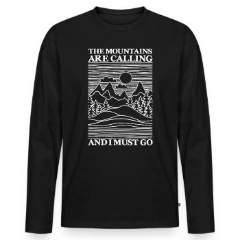 The Mountains are calling and I must go - T-shirt manches longues Premium bio Homme - noir - Devant - Nico (187cm)