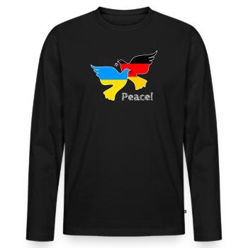 Ukraine - T-shirt manches longues Premium bio Homme - noir - Devant - Nico (187cm)