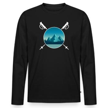 Randonnée Bâton de randonnée « alpine » servus alpen - T-shirt manches longues Premium bio Homme - noir - Devant - Nico (187cm)