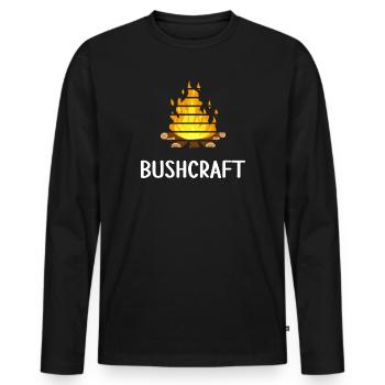 bushcraft feuerstelle outdoor shelter wildlife - Männer Premium Bio Langarmshirt - Schwarz - Vorne - Nico (187cm)