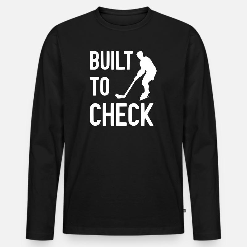 Built to check - Männer Premium Bio Langarmshirt - Schwarz