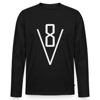 V8 Motor - Männer Premium Bio Langarmshirt - Schwarz - Vorne - Nico (187cm)