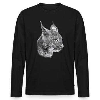 Lynx Cat Freedom Wild Cat Cat - Men's Premium Organic Long Sleeve Shirt - black - Front - Nico (187cm)