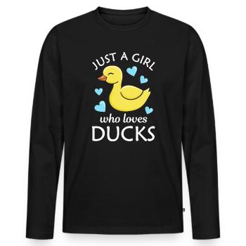 Duck Ducks - Men's Premium Organic Long Sleeve Shirt - black - Front - Nico (187cm)