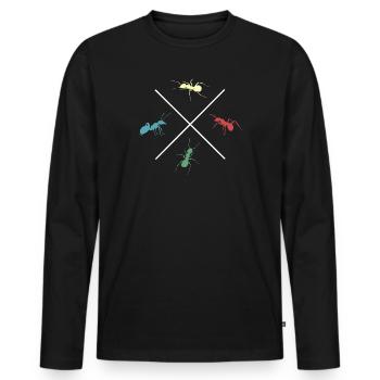 fourmis fourmis amies colonie de fourmis colorées - T-shirt manches longues Premium bio Homme - noir - Devant - Nico (187cm)