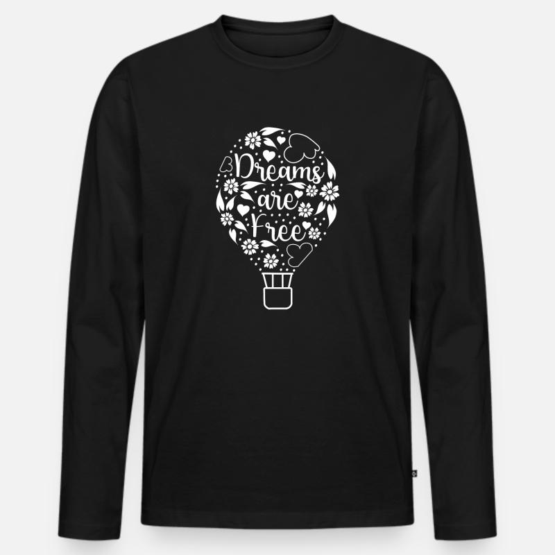 Träume sind frei weiß - Männer Premium Bio Langarmshirt - Schwarz