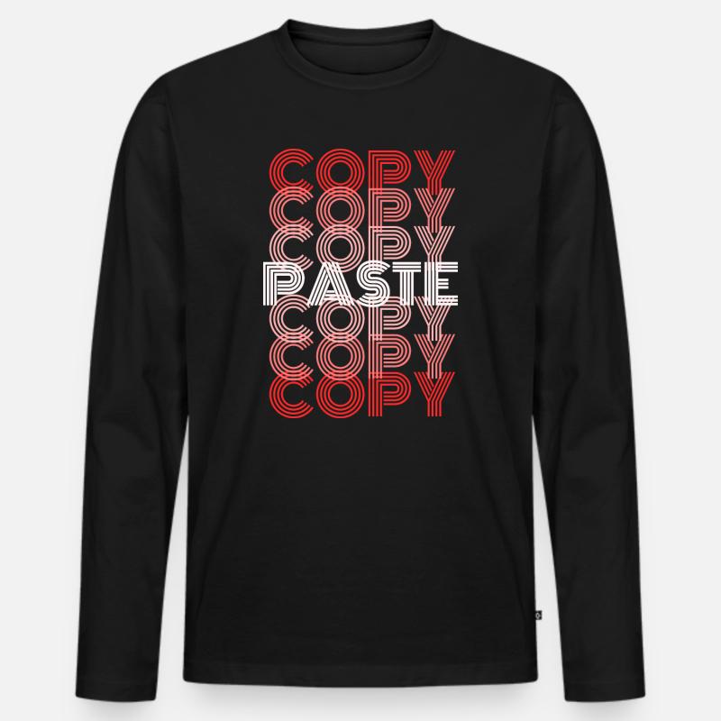 Copy Paste - Männer Premium Bio Langarmshirt - Schwarz