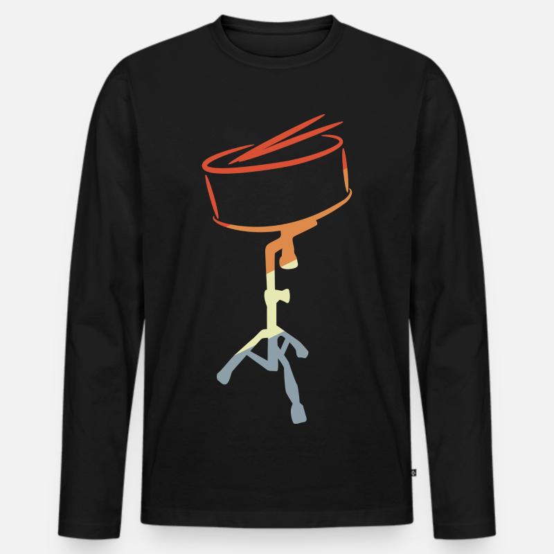 Vintage Trommel - Männer Premium Bio Langarmshirt - Schwarz