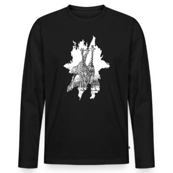 Giraffes of the savannah - Men's Premium Organic Long Sleeve Shirt - black - Front - Nico (187cm)