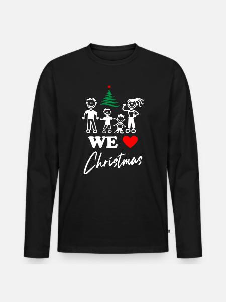 We Love Christmas - Men's Premium Organic Long Sleeve Shirt - black