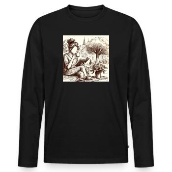 Village cosiness - Men's Premium Organic Long Sleeve Shirt - black - Front - Nico (187cm)