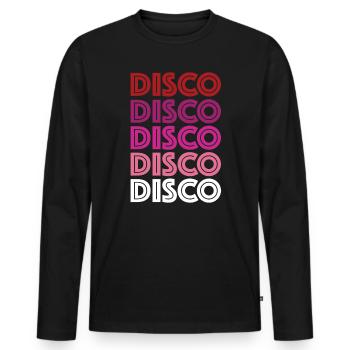 Disco Disco Disco - T-shirt manches longues Premium bio Homme - noir - Devant - Nico (187cm)
