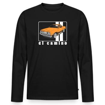 el camino - Men's Premium Organic Long Sleeve Shirt - black - Front - Nico (187cm)
