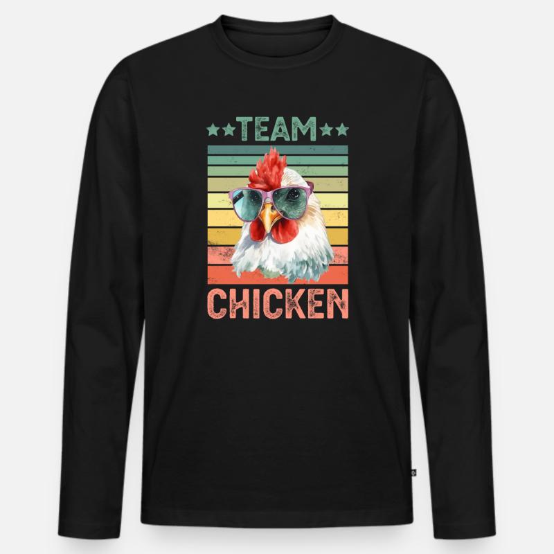 Huhn Hühner - Männer Premium Bio Langarmshirt - Schwarz
