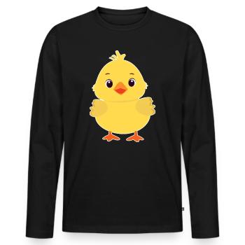 Poussin - T-shirt manches longues Premium bio Homme - noir - Devant - Nico (187cm)