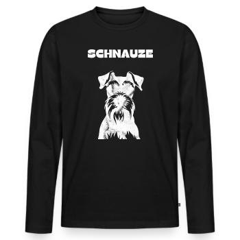 Schnauze - Schnauzer Hund Lustiger Spruch - Männer Premium Bio Langarmshirt - Schwarz - Vorne - Nico (187cm)
