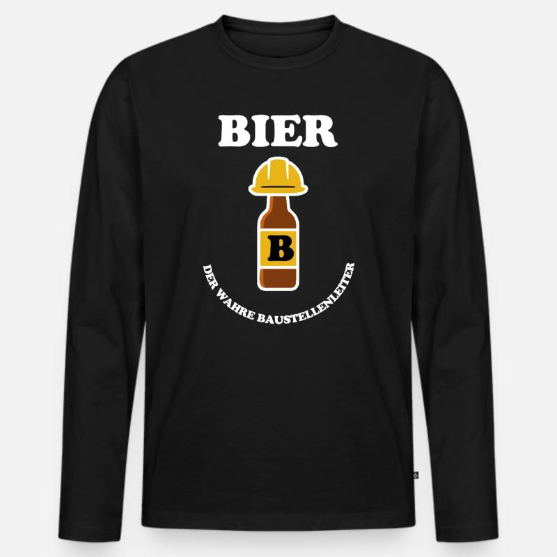 BIER - Männer Premium Bio Langarmshirt - Schwarz