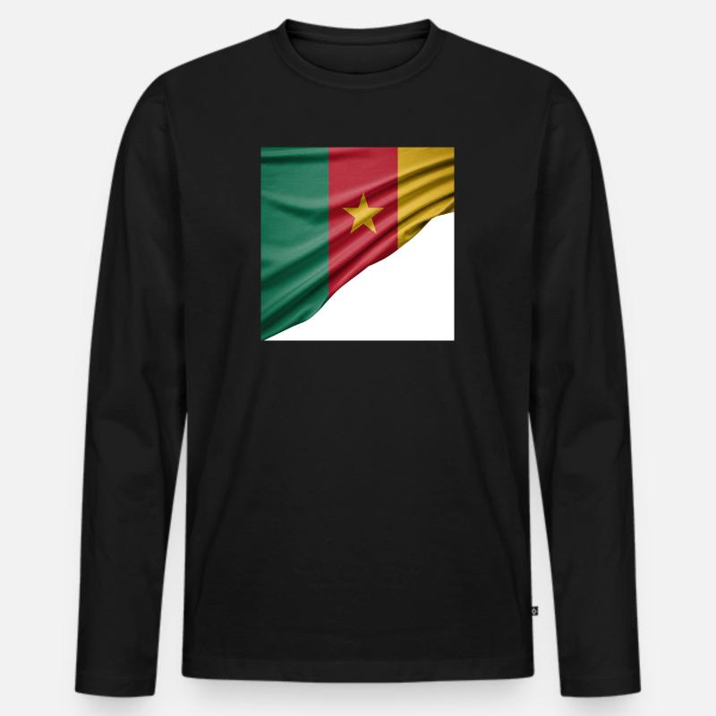 Flaggen von Kamerun - Männer Premium Bio Langarmshirt - Schwarz