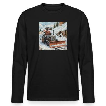 Schneepflug - Männer Premium Bio Langarmshirt - Schwarz - Vorne - Nico (187cm)