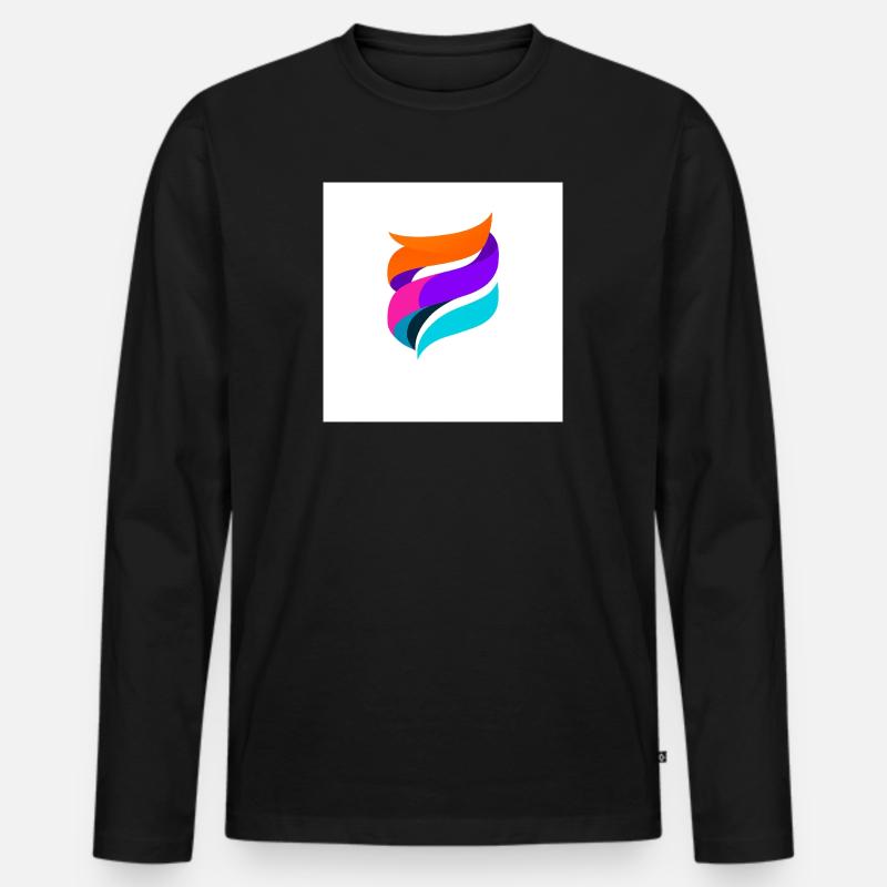 Bunte Ribbon-Form Abstrakt - Männer Premium Bio Langarmshirt - Schwarz