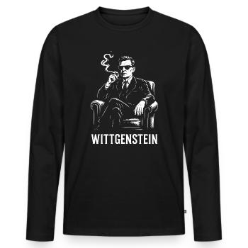 Wittgenstein philosopher Silhouette Smoking - Men's Premium Organic Long Sleeve Shirt - black - Front - Nico (187cm)