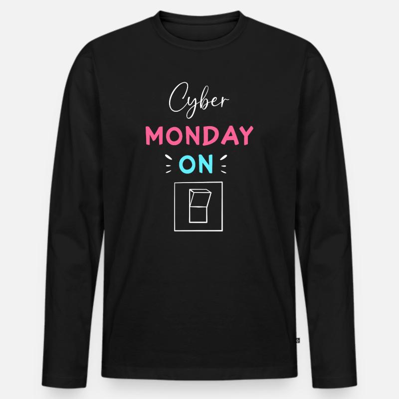 Cyber Monday Kaufrausch - Männer Premium Bio Langarmshirt - Schwarz