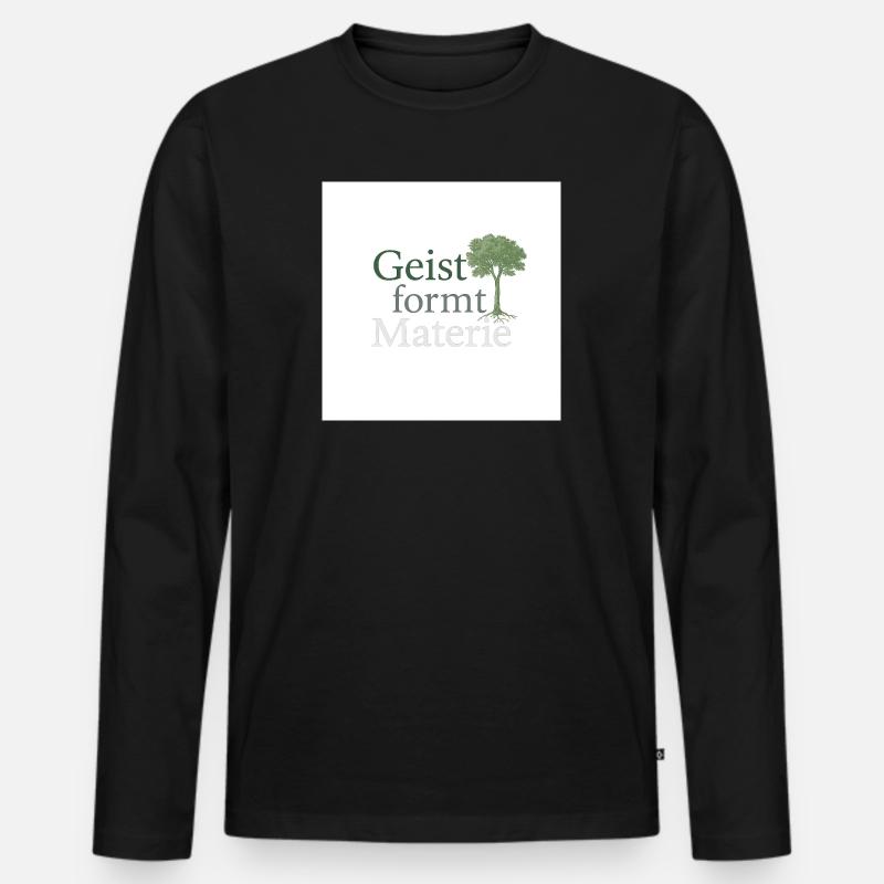 Geist formt Materie Baum - Männer Premium Bio Langarmshirt - Schwarz