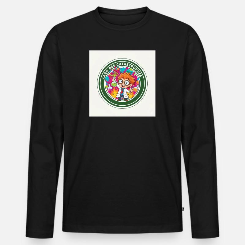 Bunte Katastrophe Labor Wissenschaftlich - Männer Premium Bio Langarmshirt - Schwarz