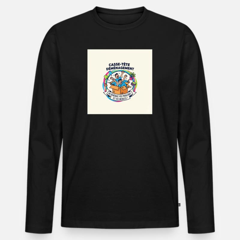 Bewegliches Puzzle - Männer Premium Bio Langarmshirt - Schwarz