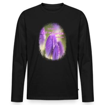 Spending time in the garden Gardening Crocuses - Men's Premium Organic Long Sleeve Shirt - black - Front - Nico (187cm)