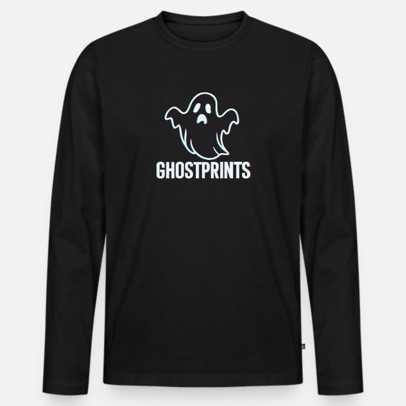 Ghost-Logo - Männer Premium Bio Langarmshirt - Schwarz