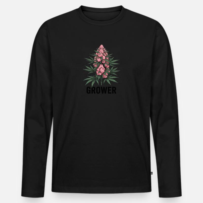 Cannabis-Anbauer-Kaugummi - Männer Premium Bio Langarmshirt - Schwarz