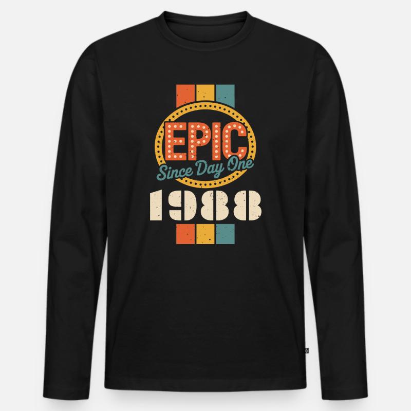 Legendär seit 1985 - Männer Premium Bio Langarmshirt - Schwarz