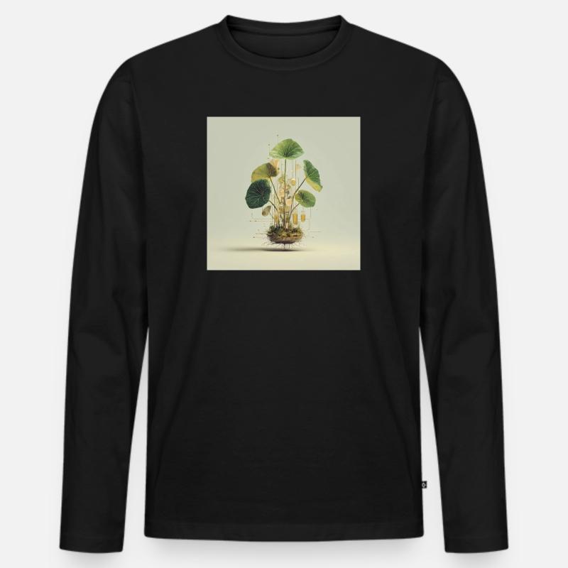 TechnoPflanze: Goldene Knoten - Männer Premium Bio Langarmshirt - Schwarz