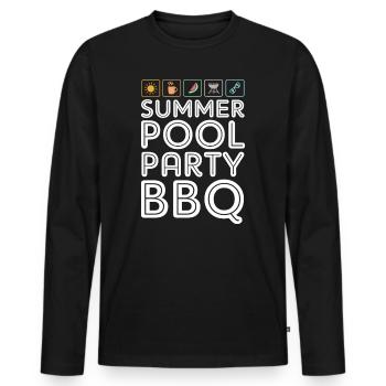 Pool Party - Männer Premium Bio Langarmshirt - Schwarz - Vorne - Nico (187cm)